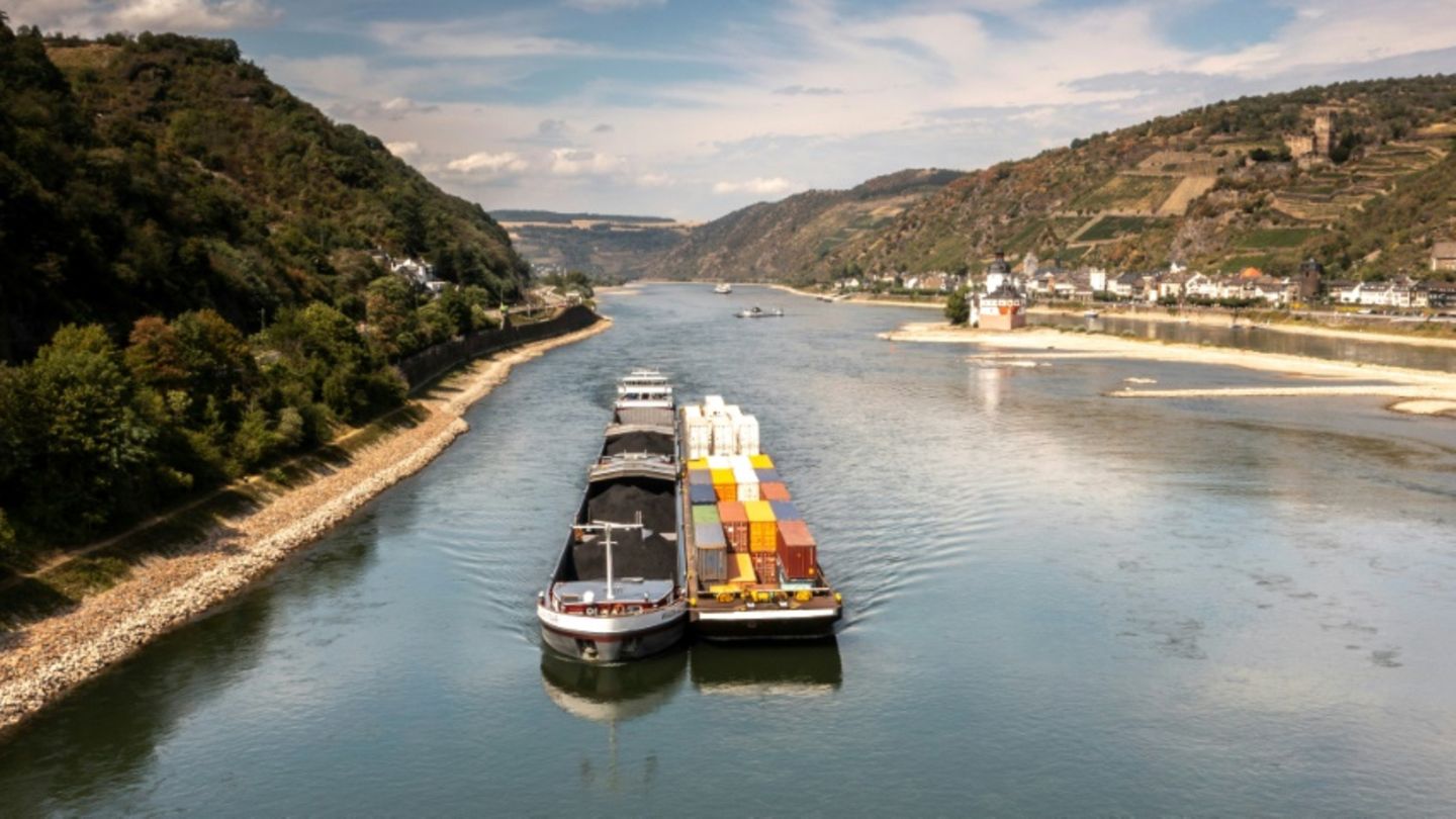 Frachtschiff auf dem Rhein