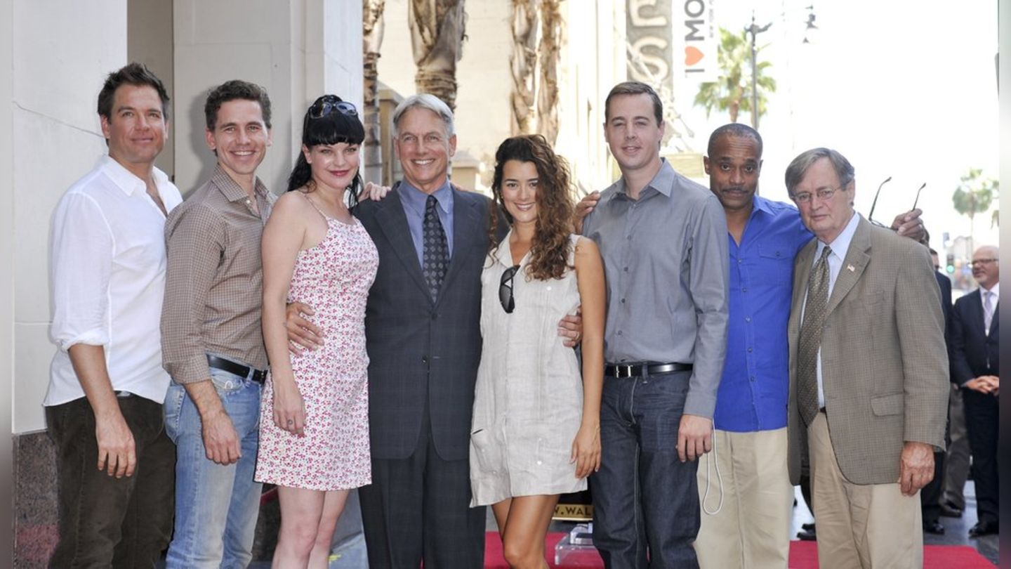 Der „Navy CIS“-Cast posiert gemeinsam vor der Kamera