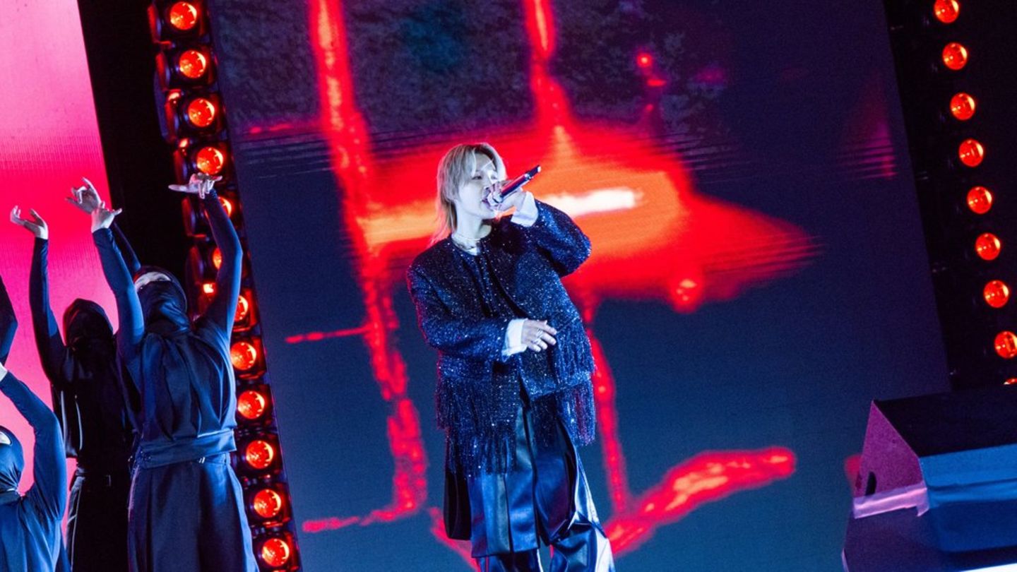 Jimin von BTS auf der Bühne in Seoul.