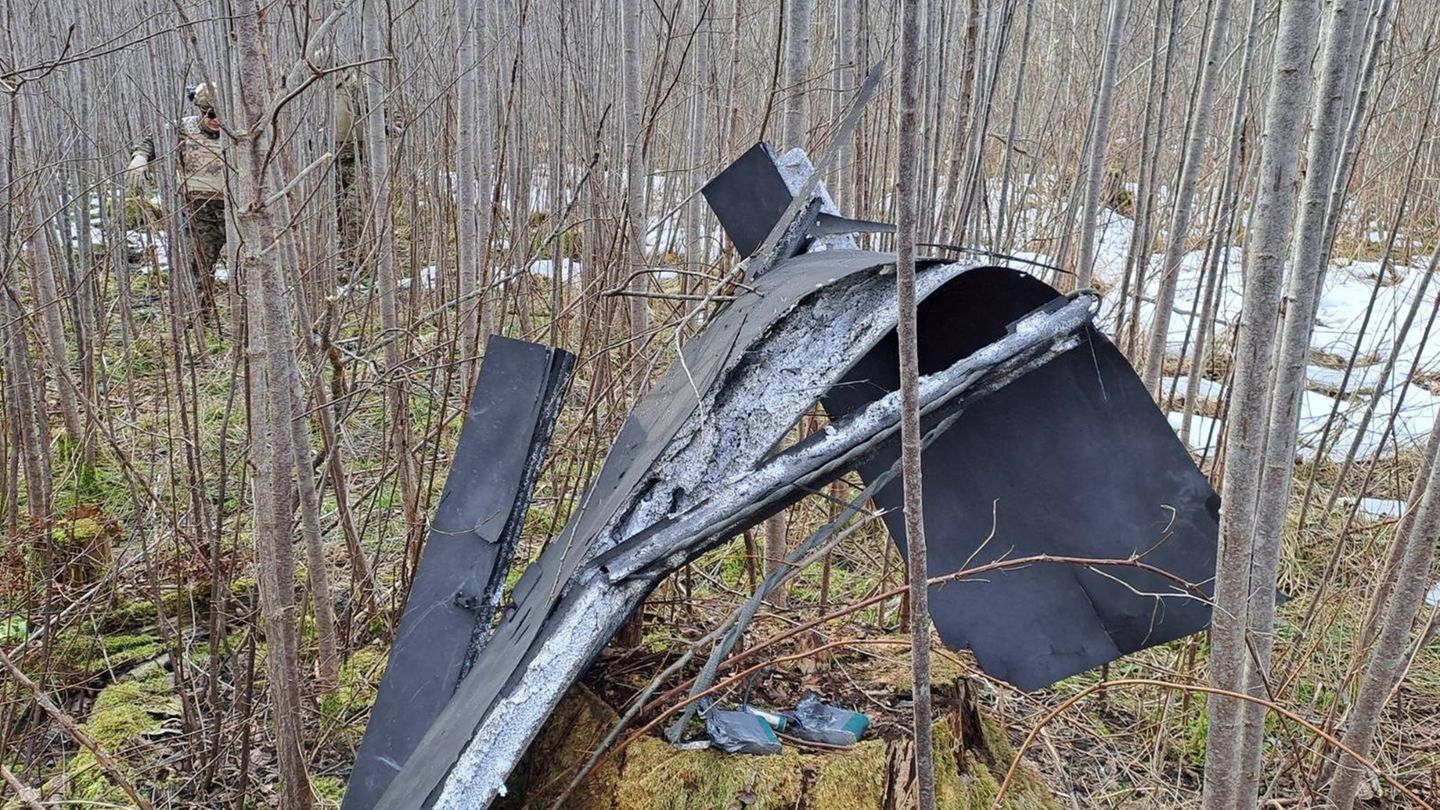 In Lettland wurden Teile einer Drohne gefunden, die mutmaßlich aus der Ukraine stammt. Foto: -/National Armed Forces of Latvia/d