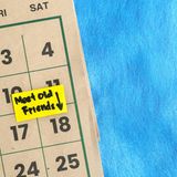 Ein Kalender mit dem Vermerk "alte Freunde Treffen"