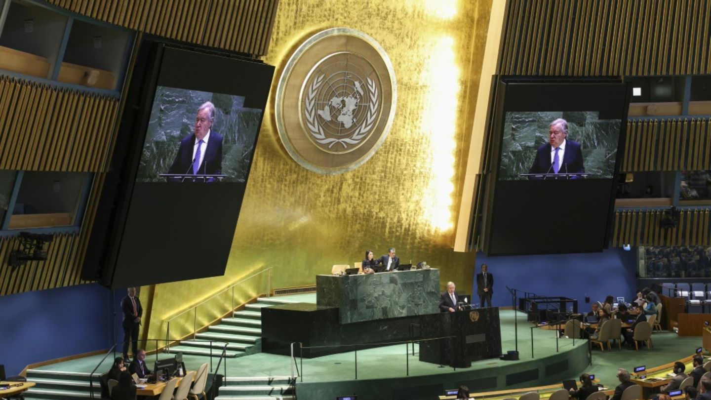 António Guterres spricht vor der UN-Generalversammlung