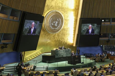 António Guterres spricht vor der UN-Generalversammlung