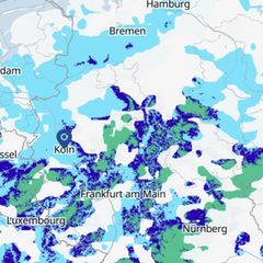 Eine Karte zeigt das aktuelle Wetter in Deutschland