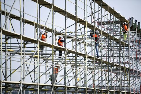 Arbeiter auf dem Bau