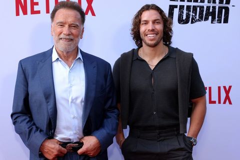 Arnold Schwarzenegger und Sohn Joseph Baena bei einer Premiere in Los Angeles im Juni 2025.
