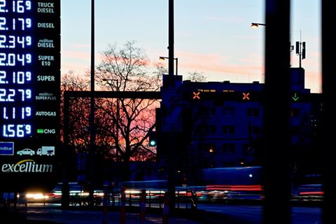 Tankstelle in Berlin am 17. März