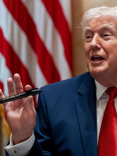 Donald Trump redet über einen Filzstift