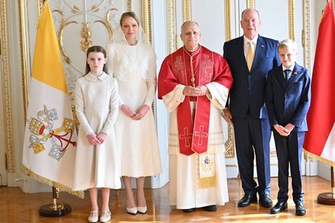Die monegassischen Royals haben Papst Leo XIV. im Palast empfangen.