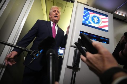 Donald Trump vor Reportern