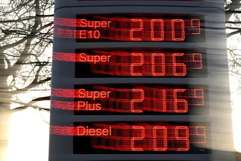 Spritpreise am 9. März an Tankstelle in Essen