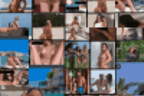 Eine Galerie mit gefakten Nackt- und Pornobildern in einer Animation