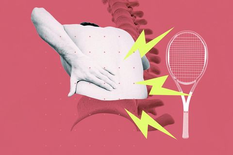 Illustration: Rücken eines Mannes mit Schmerzen