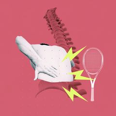 Illustration: Rücken eines Mannes mit Schmerzen