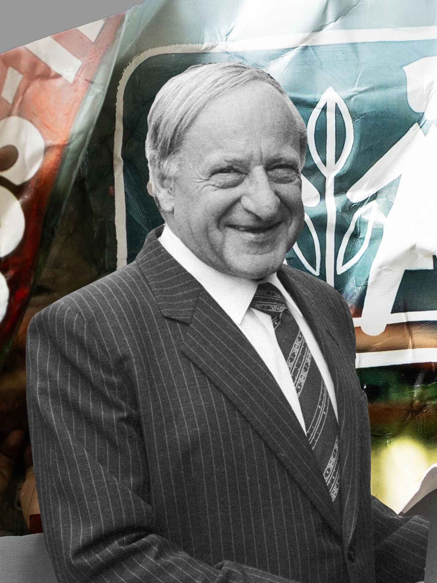 Collage zeigt Hermann Gmeiner (SOS-Kinderdorf-Gründer)