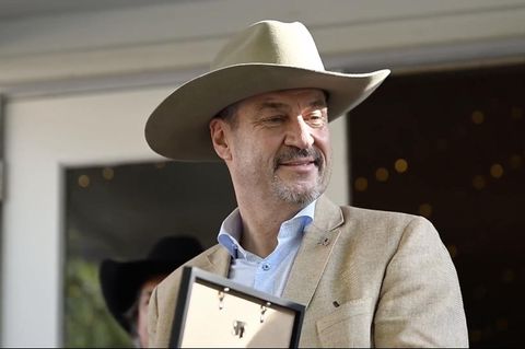 Söder mit einem Cowboy-Hut