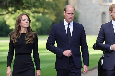 Kate und William (M.) mit Harry: Zu so einem Treffen wird es wohl erstmal nicht kommen.