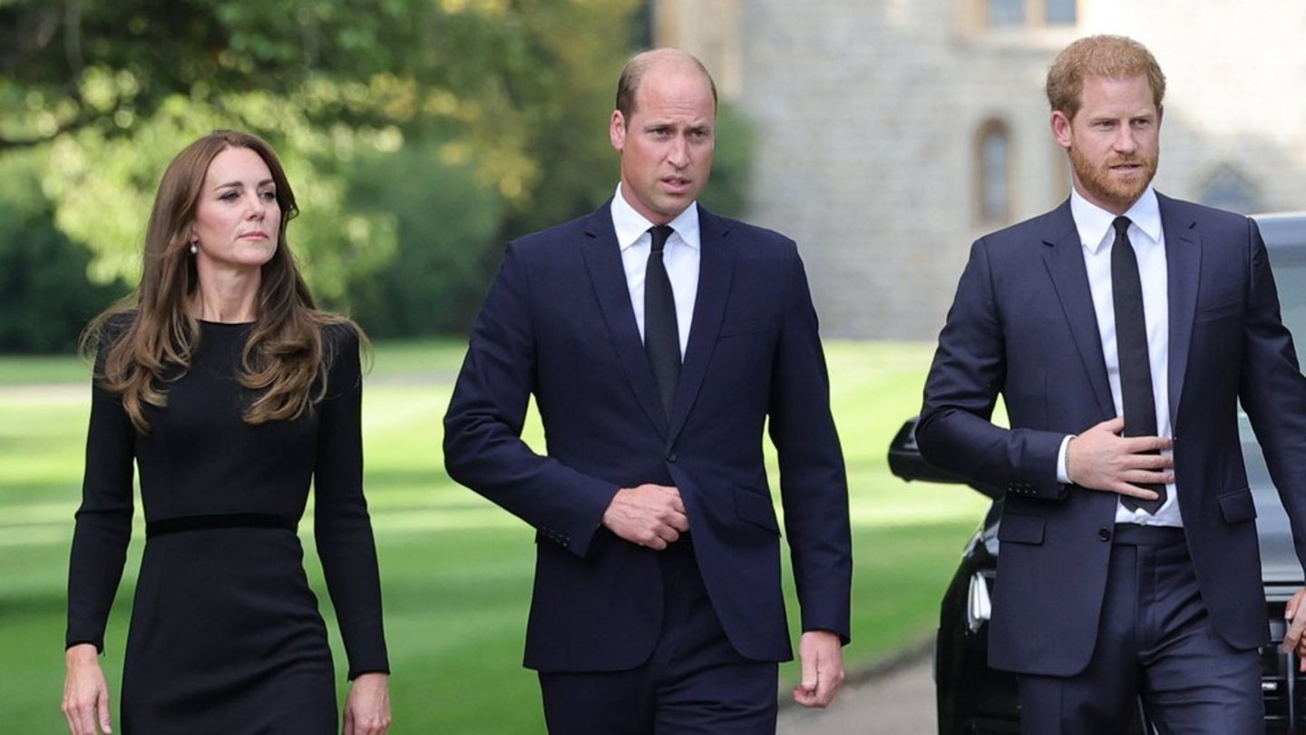 Kate und William (M.) mit Harry: Zu so einem Treffen wird es wohl erstmal nicht kommen.