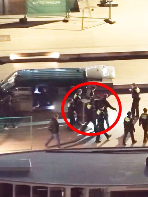 Hamburgs Polizei an der Binnenalster