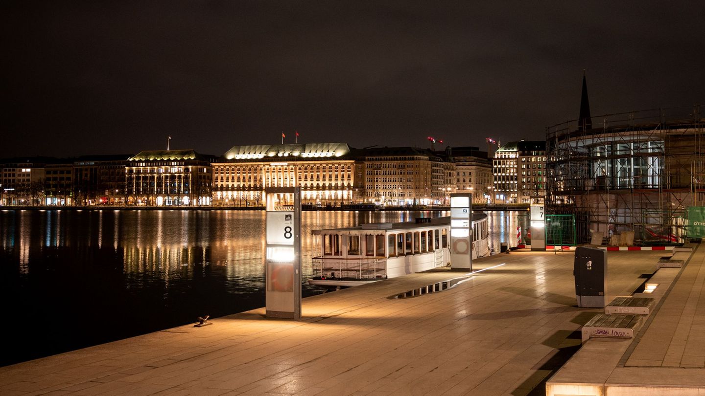 Nach dem Angriff in einer Altonaer Einkaufspassage flüchtete der Wolf nach Angaben der Umweltbehörde zur Binnenalster. Foto: Dan