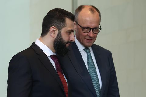 Friedrich Merz und Ahmed al-Scharaa