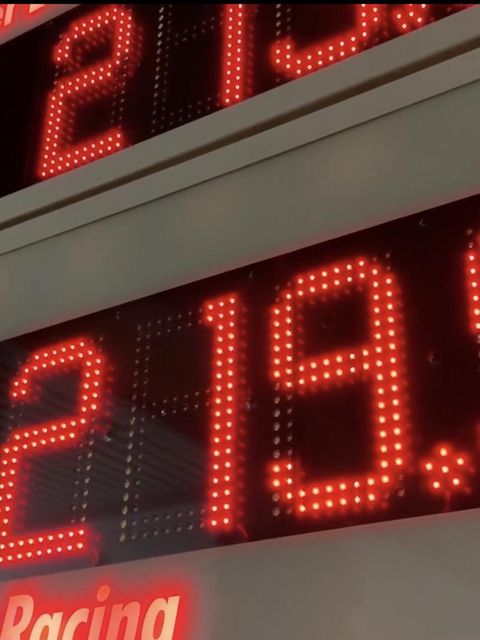 Eine Tankstellenanzeige