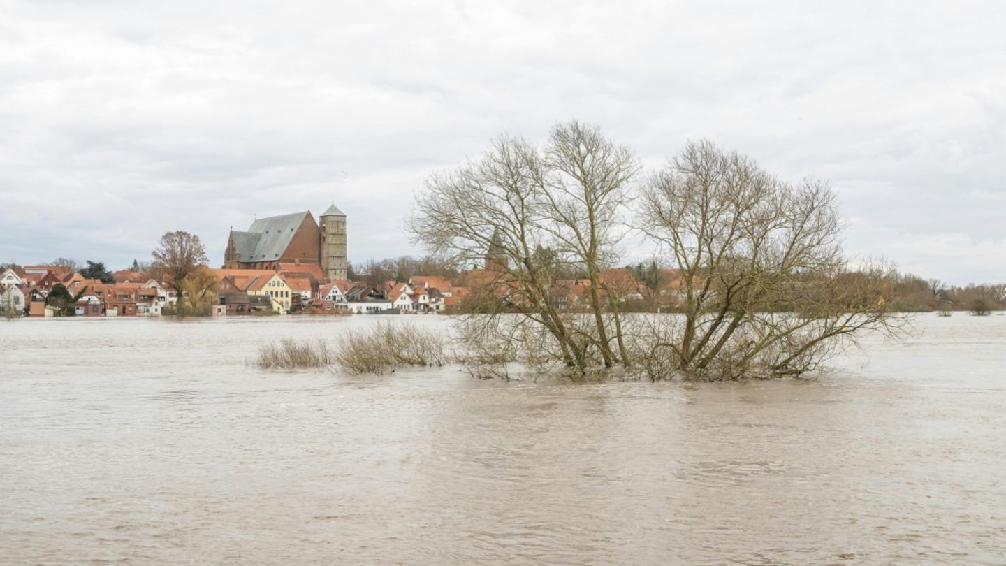 Land unter in Verden an der Aller