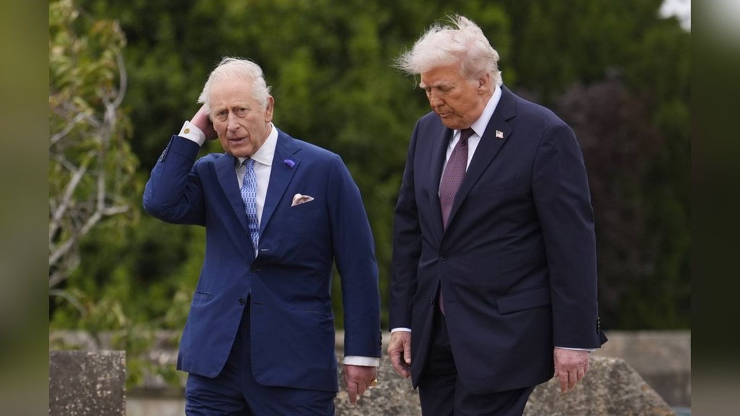 König Charles III. und US-Präsident Donald Trump bei dessen Staatsbesuch in Großbritannien im vergangenen Jahr.