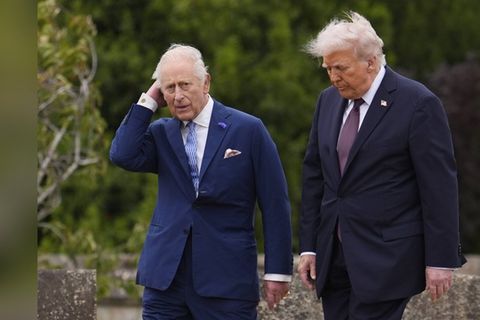 König Charles III. und US-Präsident Donald Trump bei dessen Staatsbesuch in Großbritannien im vergangenen Jahr.