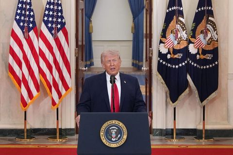 Donald Trump hält die Rede an die Nation zum Irankrieg