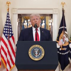 19 Minuten dauert Trumps Rede an die Nation. Und die meiste Zeit sprach er über die herausragenden Erfolge der Operation     