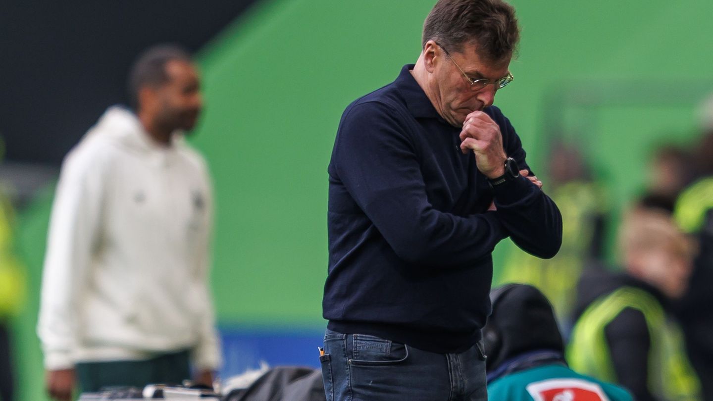 Trainer Dieter Hecking soll den VfL Wolfsburg vor dem Abstieg retten. (Archivbild) Foto: Andreas Gora/dpa