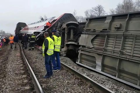 Entgleister Zug in Region Uljanowsk