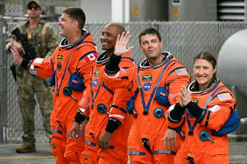 Die Astronauten vor dem Start