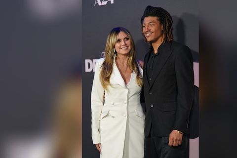 Heidi Klum und Sohn Henry Samuel bei der Premiere von "Das Drama" in New York.
