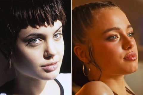 Ungefähr im gleichen Alter: Angelina Jolie in " Hackers - Im Netz des FBI" (1995) und ihre Tochter Shiloh im Teaser-Video zur