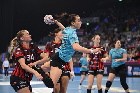 Jana Scheib und die Bundesliga-Handballerinnen des Thüringer HC gewannen ihr Heimspiel gegen die HSG Bensheim/Auerbach. (Archivb