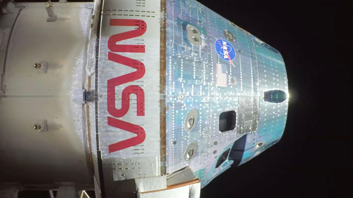 Nicht viel Platz: So sieht das Orion-Raumschiff Integrity während der „Artemis II“-Mission aus. 