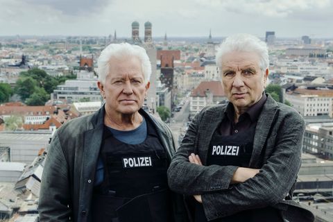 Vier Tage vor ihrem offiziellen Renteneintritt wurden Franz Leitmayr (Udo Wachtveitl, links) und Ivo Batic (Miroslav Nemec) noch einmal mit einem besonders schwierigen Fall konfrontiert.