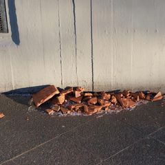 Die Spuren des Unfalls am Berliner Vinetaplatz