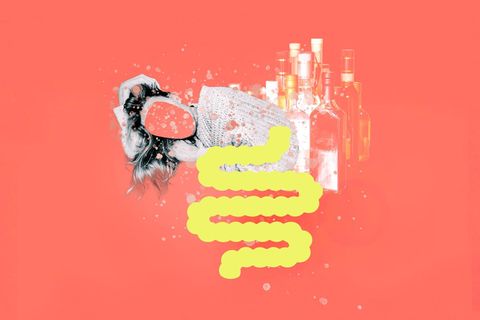 Illustration: Alkohol und Darm