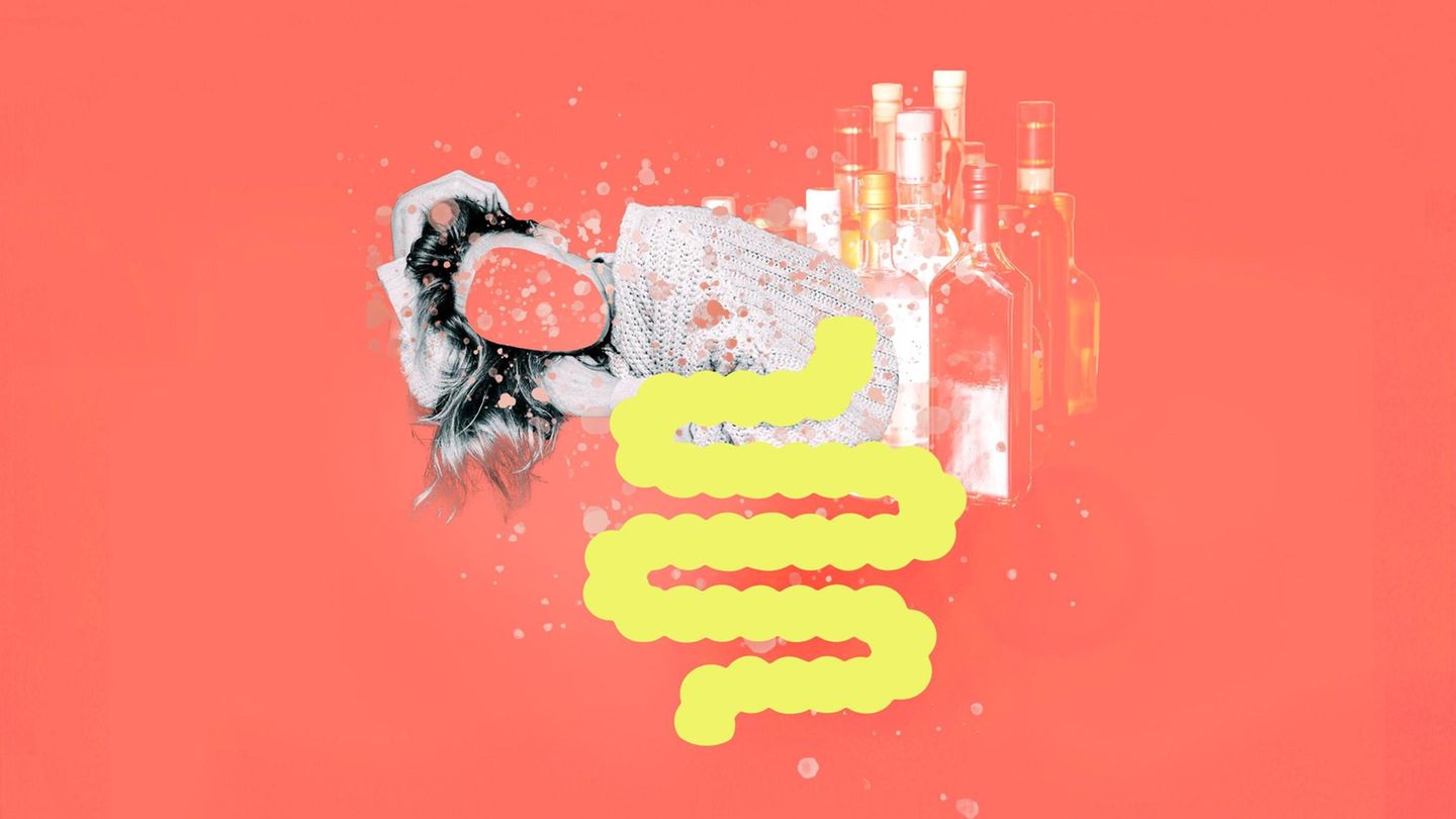 Illustration: Alkohol und Darm