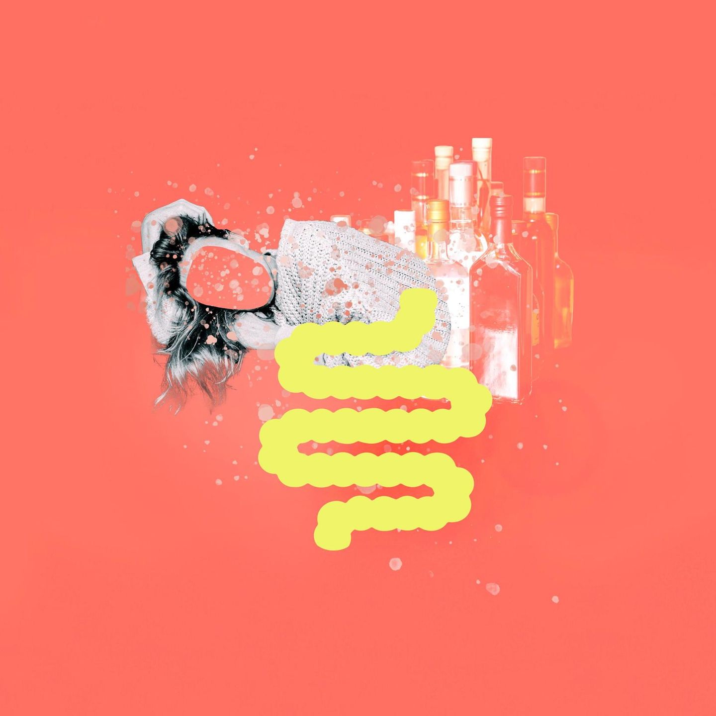 Illustration: Alkohol und Darm