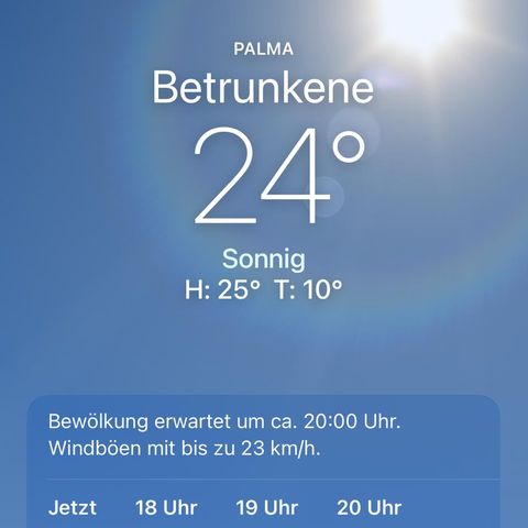 Wetter in Betrunkene auf Mallorca