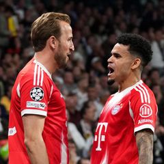 Harry Kane sein Tor zum 2:0 mit dem Kollegen Luis, der den ersten Treffer für den FC Bayern besorgte