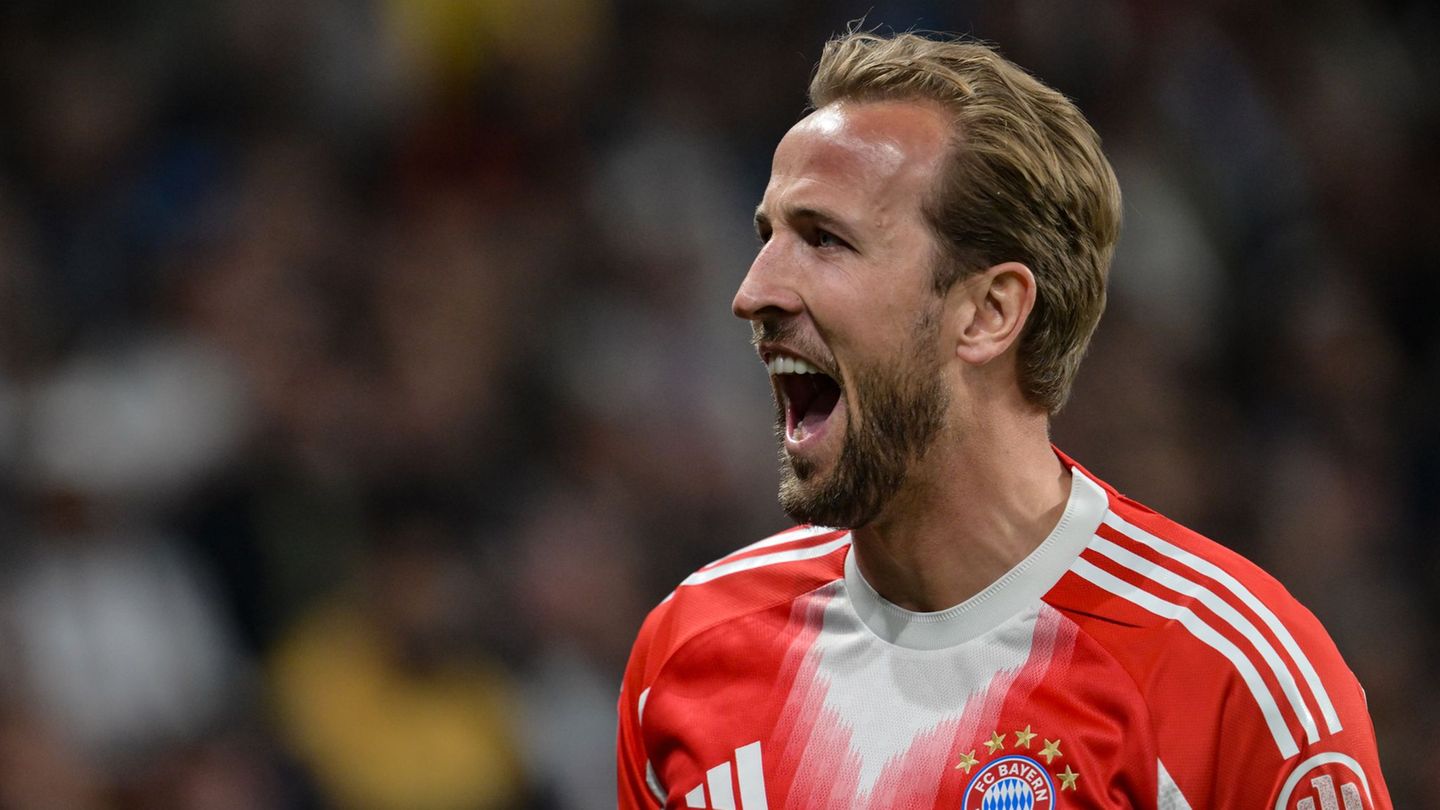 Harry Kane hat zugeschlagen: Der Engländer jubelt nach seinem 2:0. Foto: Peter Kneffel/dpa