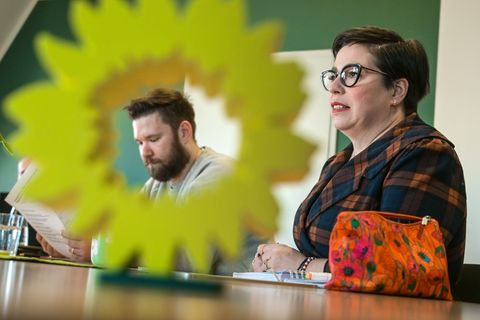 Die Grünen haben den Entwurf ihres Landtagswahlprogramms für die Wahl im September präsentiert. Foto: Heiko Rebsch/dpa