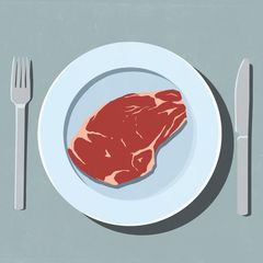 Demenzrisiko: Illustration eines Steaks, das auf einem Teller liegt