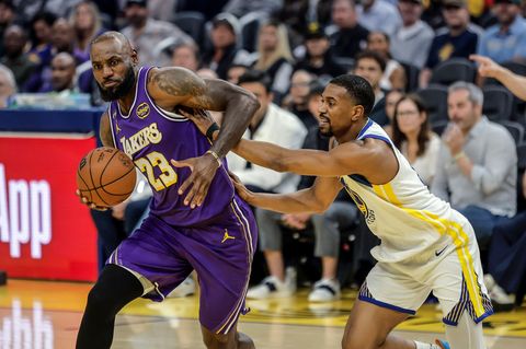 LeBron James (links) führte die Lakers zu einem Sieg bei den Warriors. Foto: Carlos Avila Gonzalez/San Francisco Chronicle/AP/dp