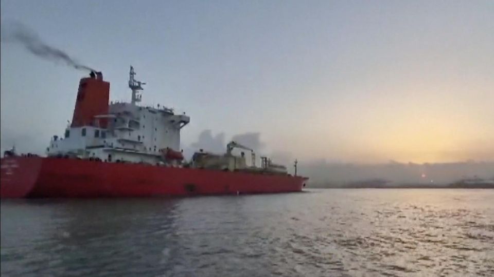 Ein Schiff auf der Straße von Hormus